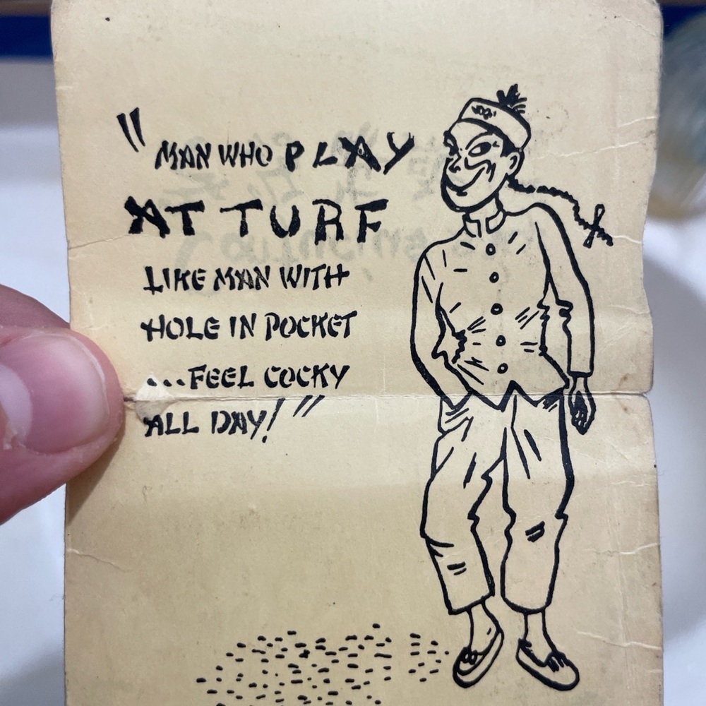 Vintage Confucius Say Joke Card (estimated 1950s–60s)